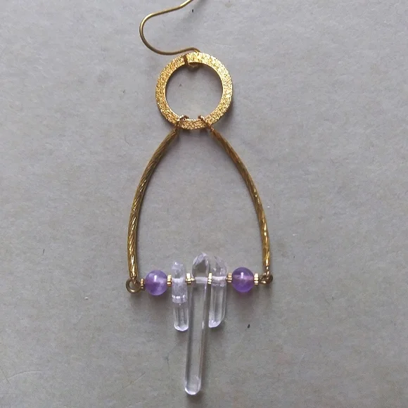 Sold! Small 'Crystal Chandelier' Earrings in Amethyst - Picture 5 of 7